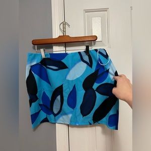 White fox boutique Alone With You Mini Skirt Blue Leaf Print set